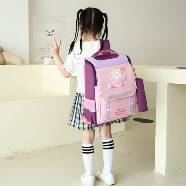 New Design spine care schoolbag for primary school students, breathable and waterproof backpacks (1)