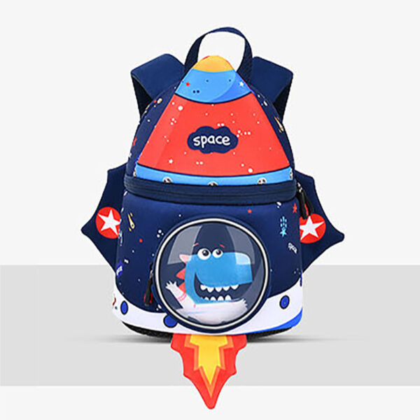 New SBR material kids backpack cute kindergarten schoolbag 3-6 years old children's rocket backpack (1)